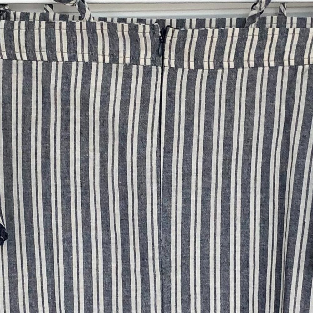 ***SOLD*** Bohemian Blue White Stripe Cold Shoulder Tunic Top - Picture 4 of 4